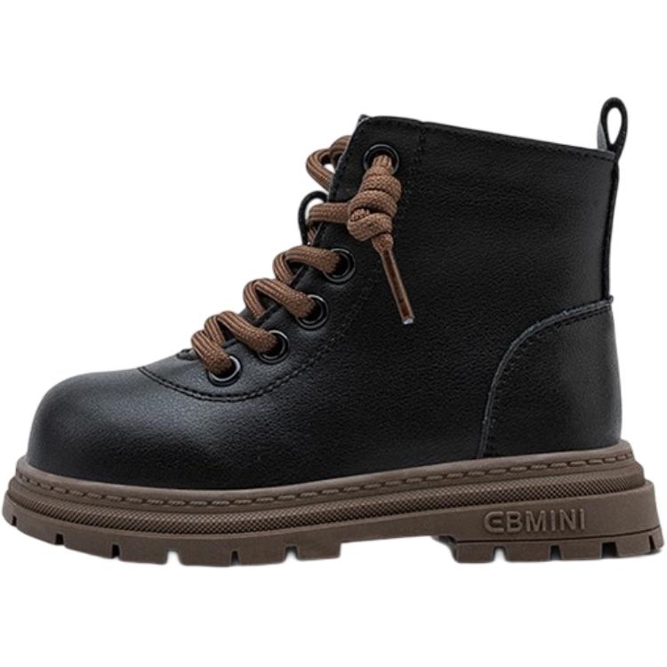 

Детские кожаные ботинки для дошкольников EBMINI, черный