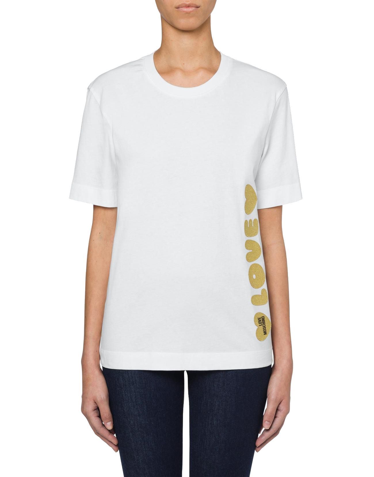 

Белый хлопковый женский топ LOVE MOSCHINO