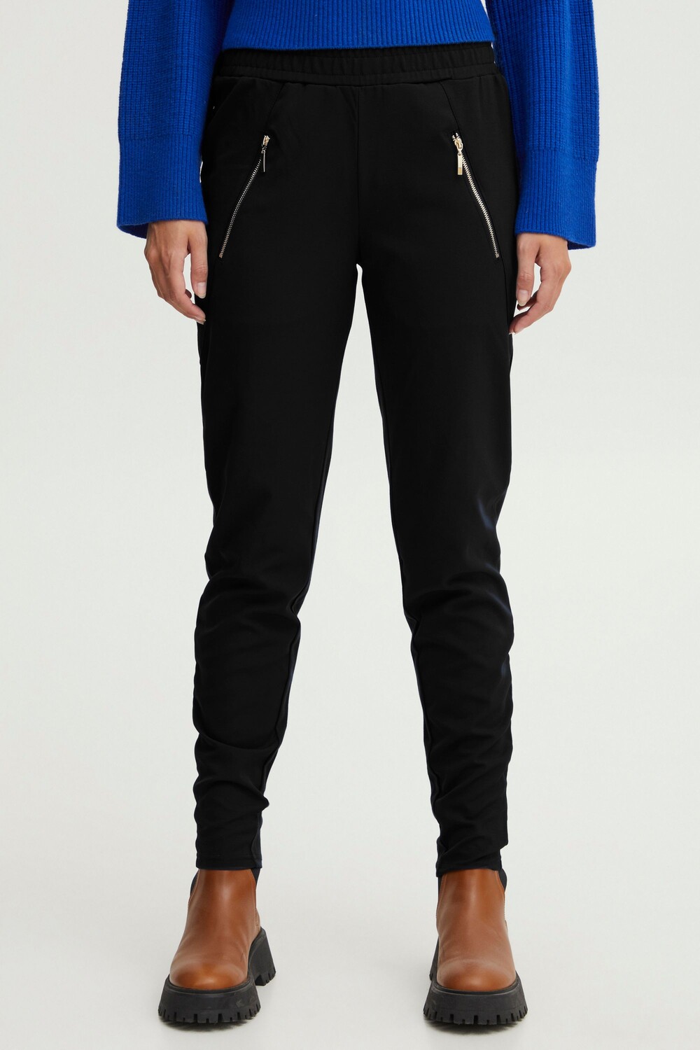 

Брюки PULZ Jeans Stoffhose, черный