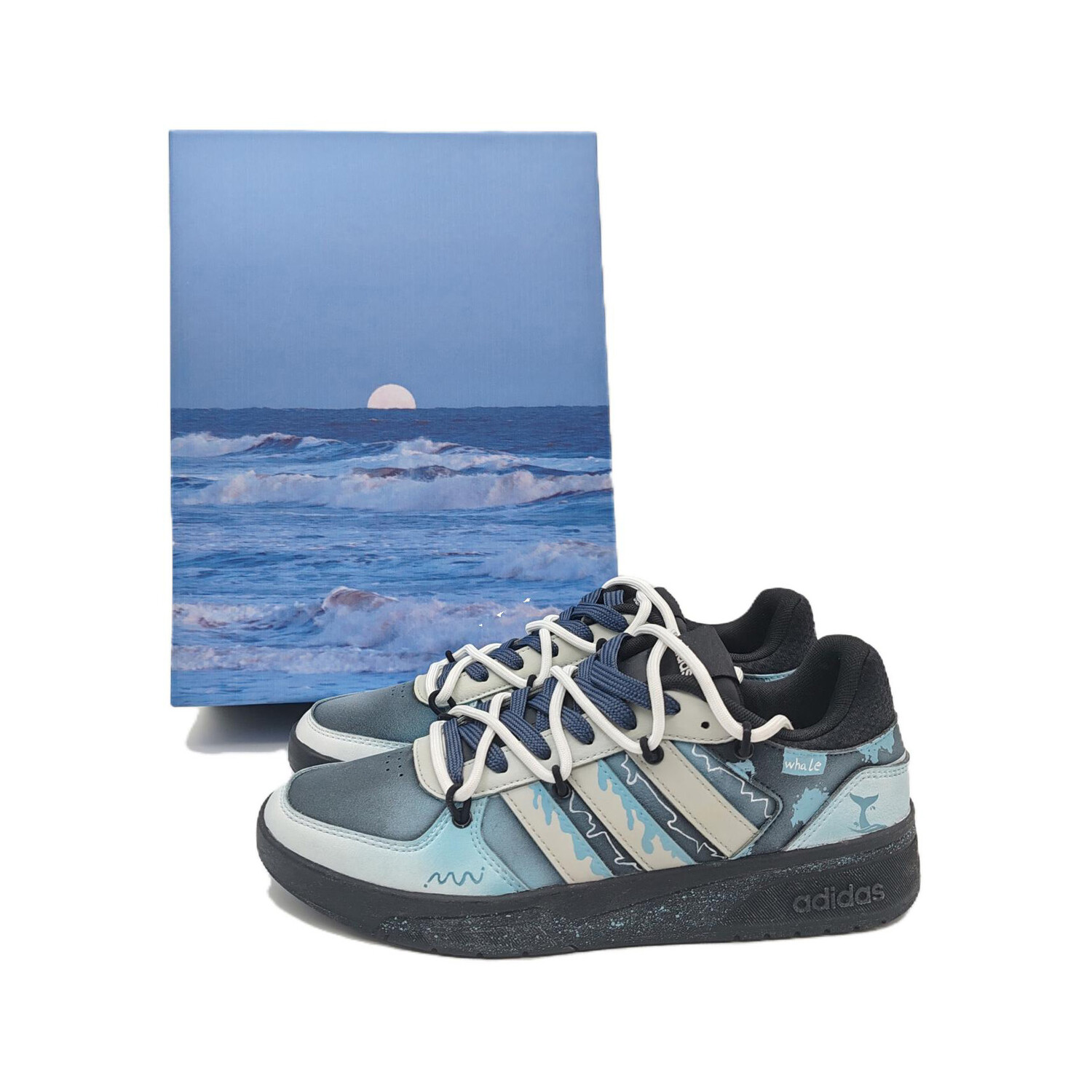 

Кроссовки adidas neo Courtbeat Skateboarding Shoes Men Low-top Black/Gray, синий