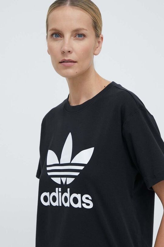 Футболка с изображением трилистника adidas Originals, черный — фото 4