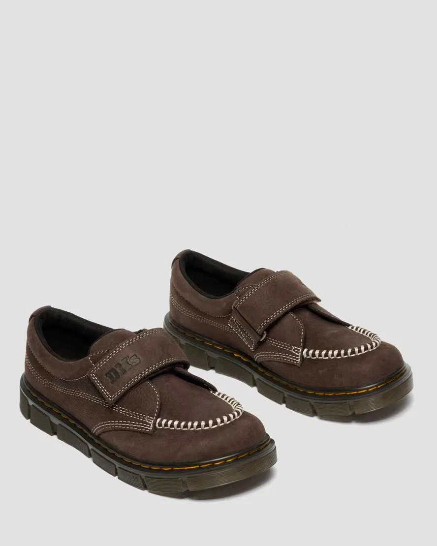 Детские туфли Raffe Strap с ремешком из зернистой нубуковой кожи Dr Martens, коричневый — фото 4