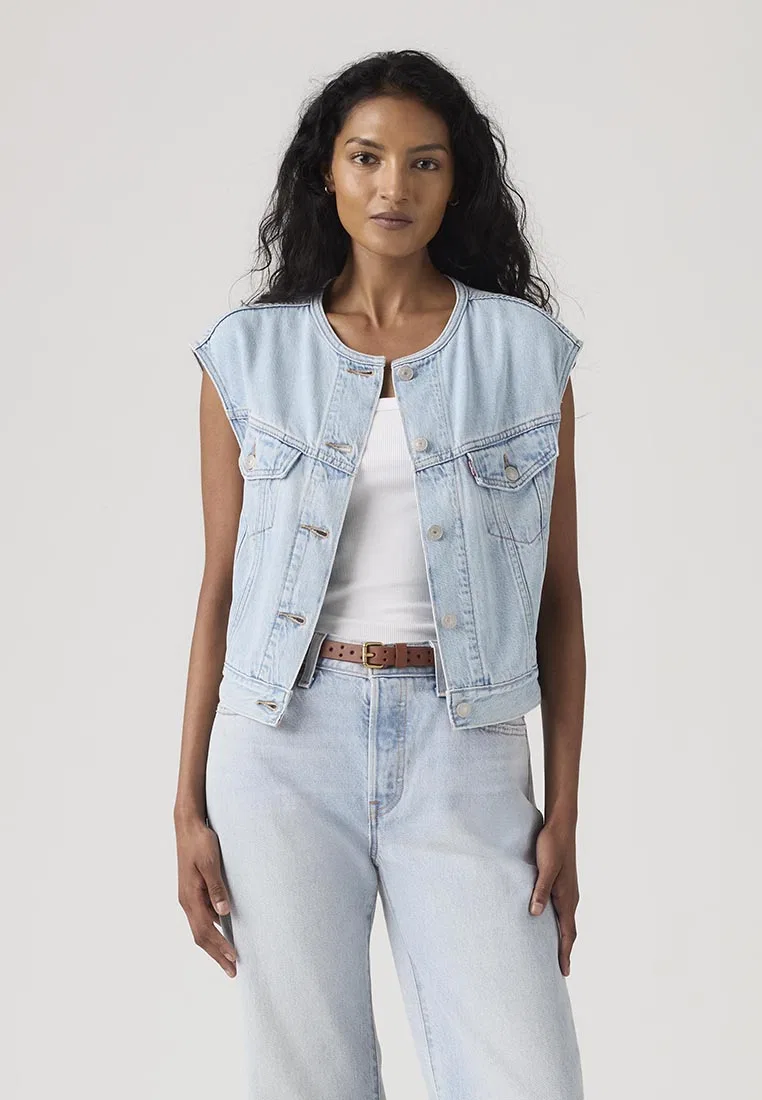 Жилет без воротника, укороченный, Levi's, мультиколор