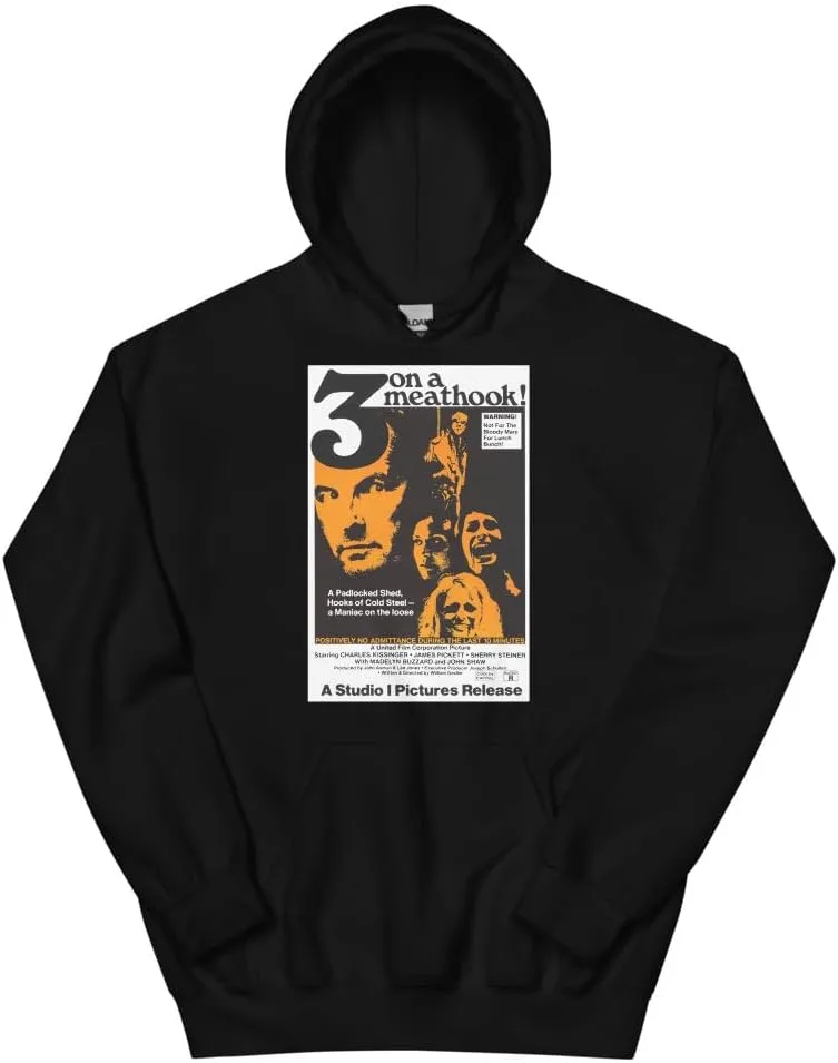 Толстовка с постером фильма "3 ON A MEATHOOK" 1972 года Generic, черный