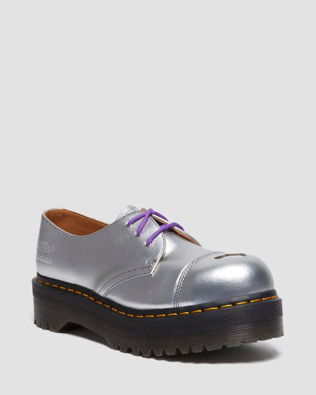 

Dr. Martens 1461 Кожаные оксфорды на платформе MADEME, цвет Silver — Alumix