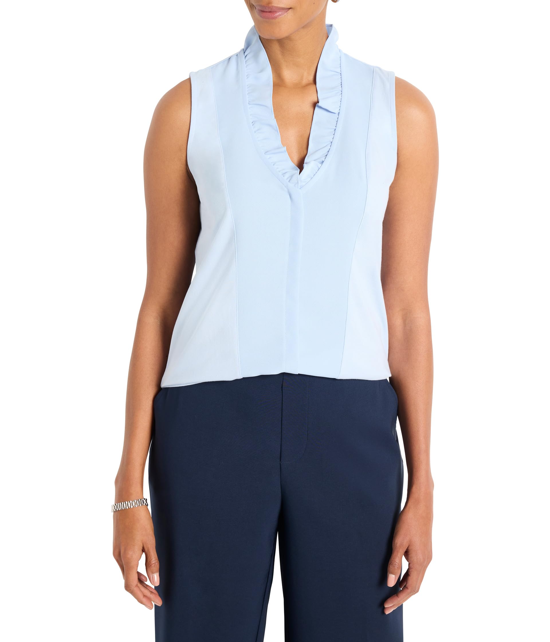

Топ NIC+ZOE Petite Ruffled Around Tank, цвет Paper White
