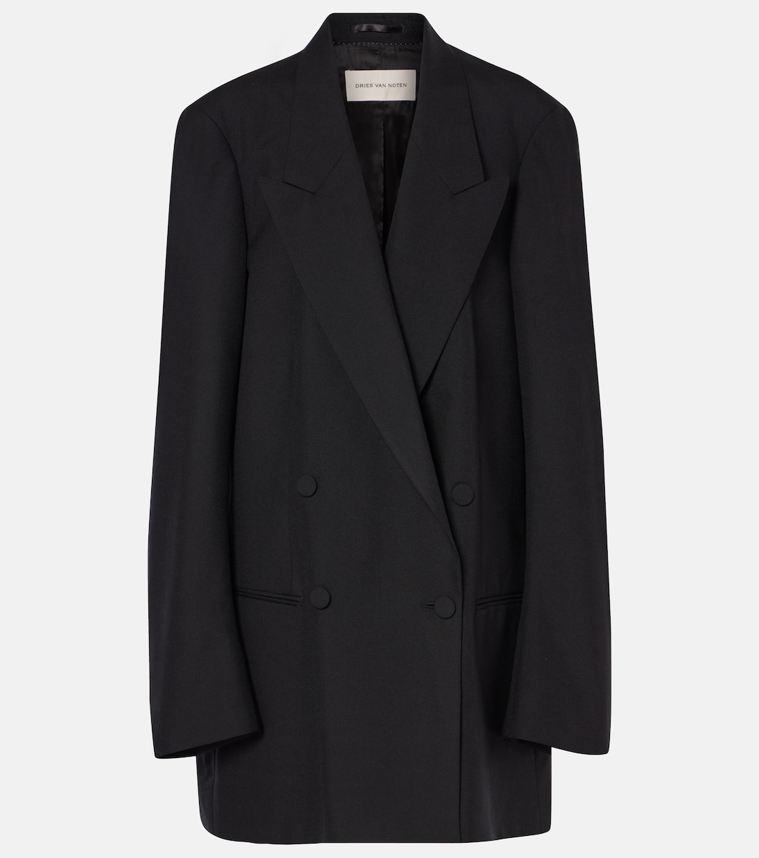 

Двубортный шерстяной блейзер Dries Van Noten, черный