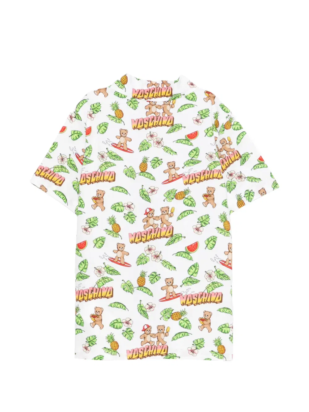Рубашка с тропическим принтом Moschino Kids, белый — фото 2