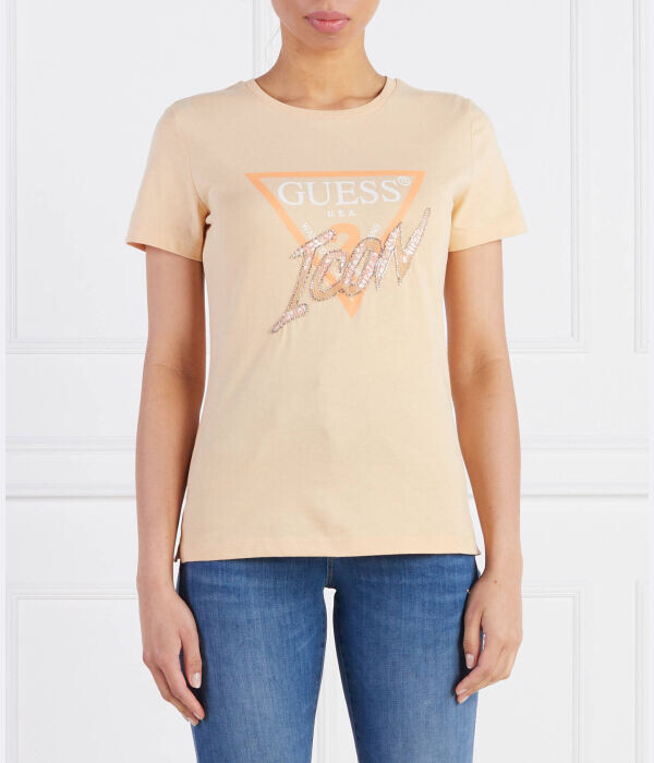 

Футболка Guess Jeans Straight Fit, белый