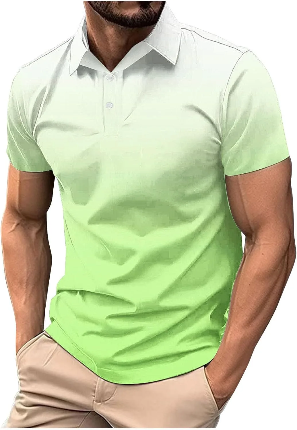 

Мужская поло с коротким рукавом градиентного цвета для тренировок и гольфа