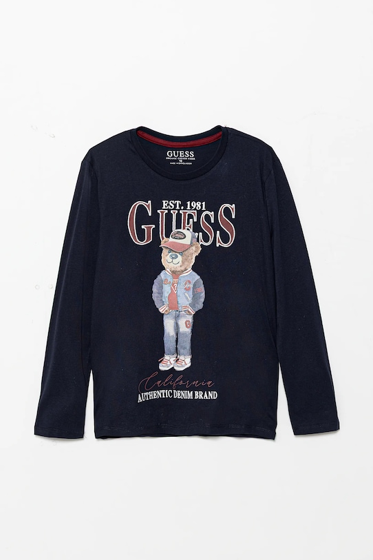 

Детская хлопковая водолазка Guess, темно-синий
