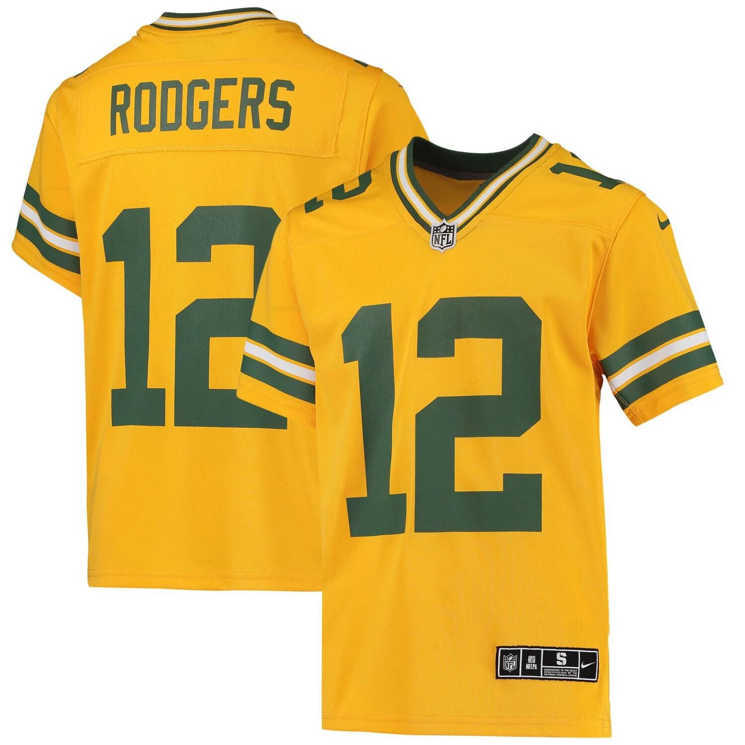 

Молодежная футболка Nike Aaron Rodgers Gold Green Bay Packers Inverted Team Game Nike