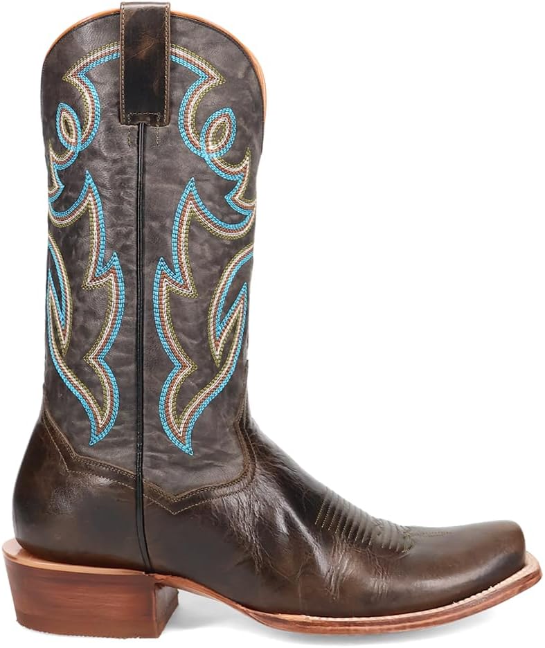 

Мужские повседневные сапоги Dan Post Freeman с вышивкой, квадратный носок, средняя голень - коричневые