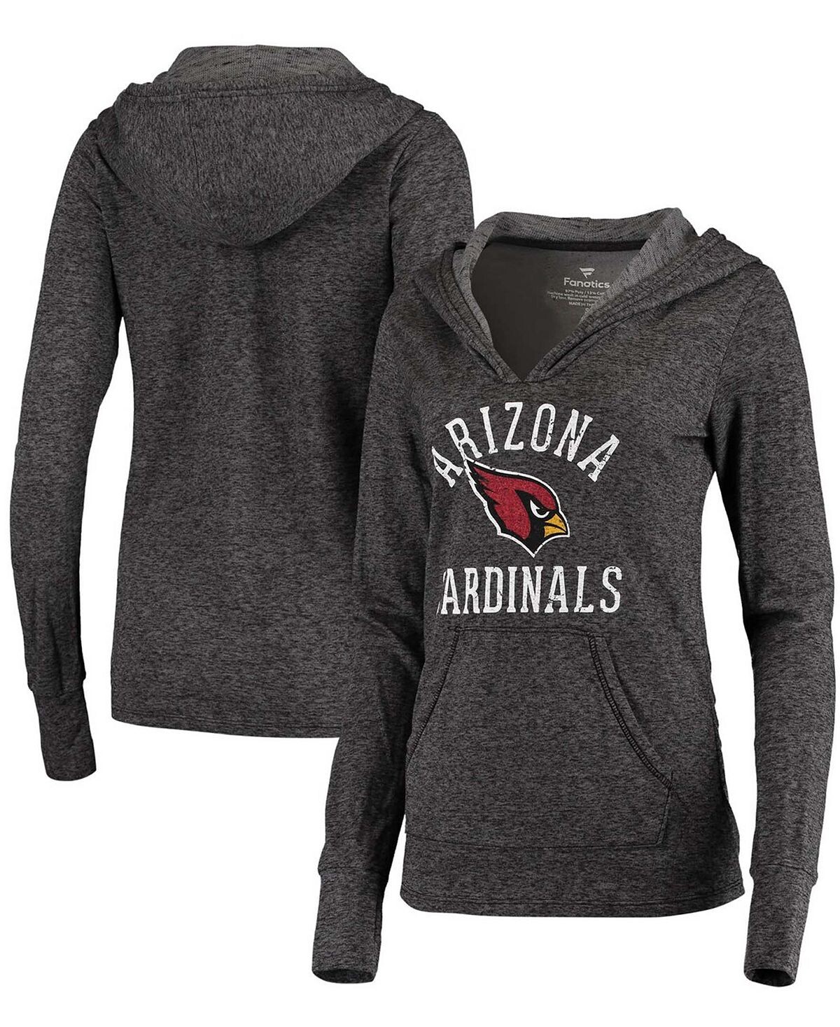 

Женский черный пуловер с капюшоном Arizona Cardinals Doubleface Slub Fanatics, черный