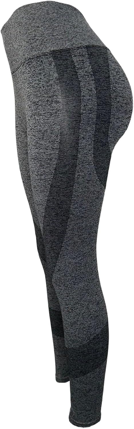 

Бесшовные розовые леггинсы Victoria's Secret с высокой талией, цвет: черный меланж/серый меланж, новые, Black Marl/Gray Marl