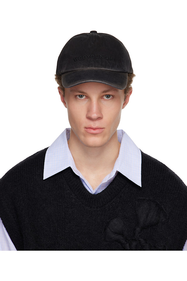 

Окрашенная джинсовая бейсболка Wooyoungmi, черный