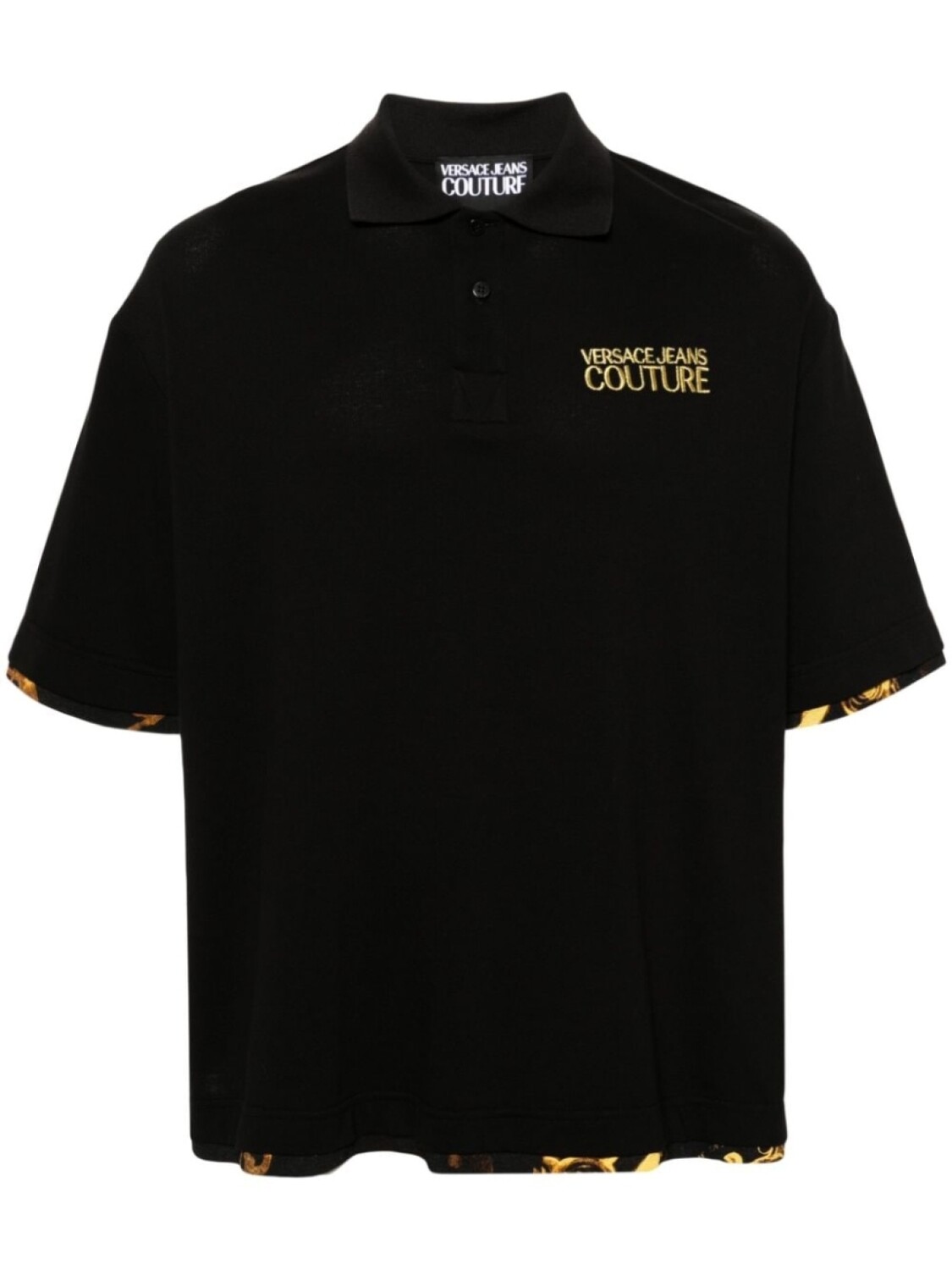 

Versace Jeans Couture рубашка поло с вышитым логотипом, черный