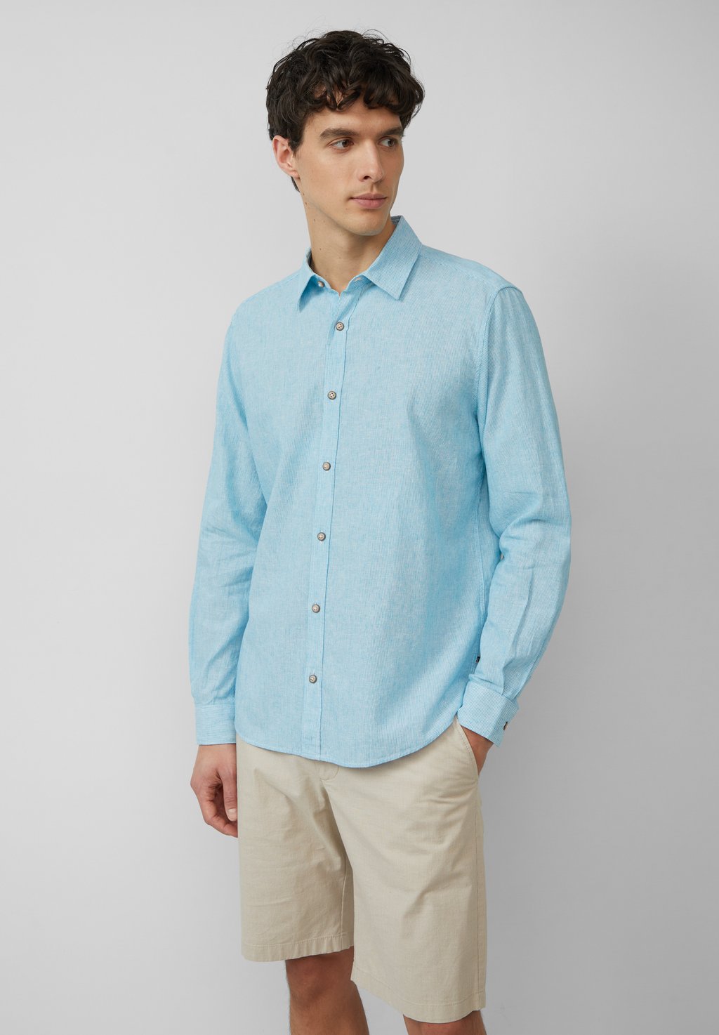 

Рубашка REGULAR FIT GESTREIFTES MIT KENTKRAGEN s.Oliver, бирюзовый