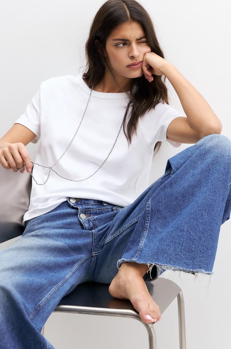 

Базовая футболка с коротким рукавом Pull And Bear, белый