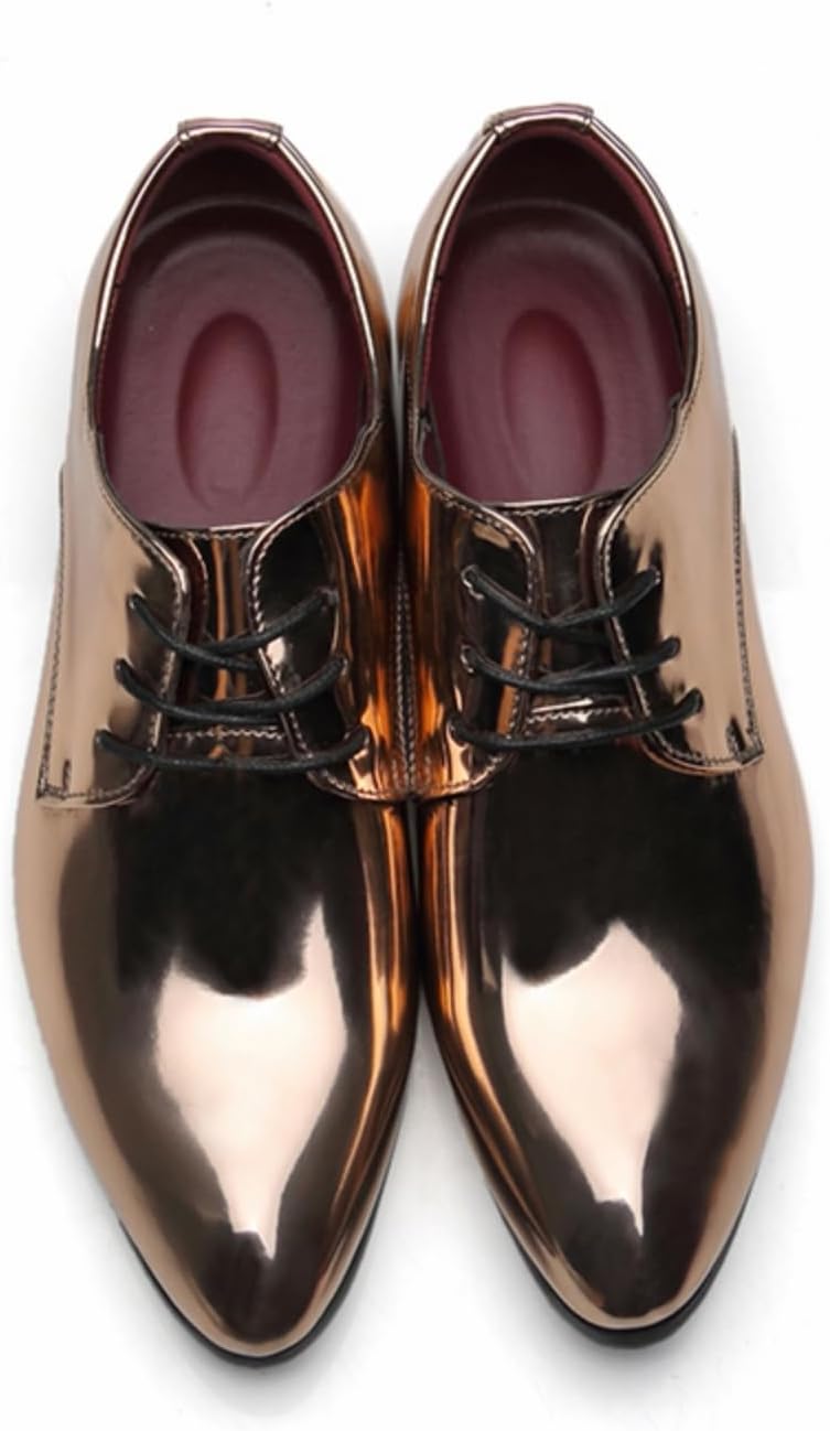 

Мужские роскошные оксфорды с заостренным носком, удобные, блестящие, элитные цвета, модные, модные, подходящие для выпускных, вечеринок, свадеб и повседневного отдыха Kpdwfms, золотой