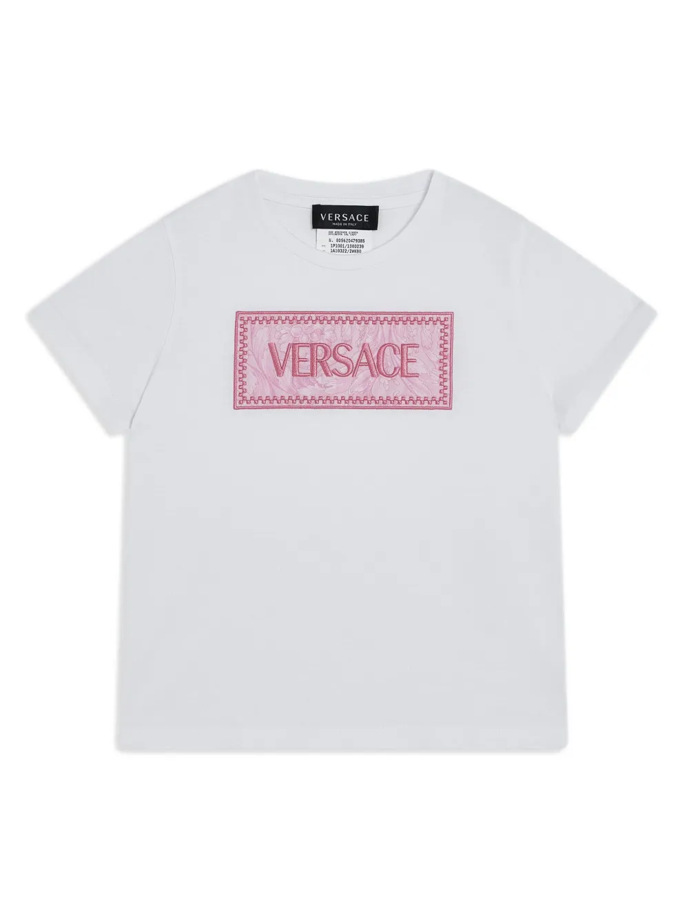 

Футболка с вышитым логотипом Versace Kids, белый