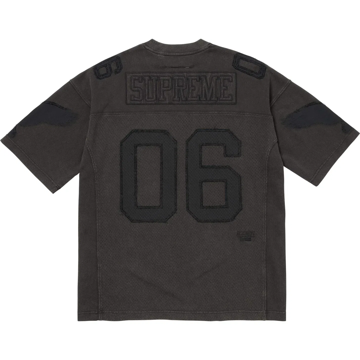 Футболка MM6 Maison Margiela SS26 WEEK4 Cotton Football Jersey T Shirt Unisex Supreme, Black — фото 3