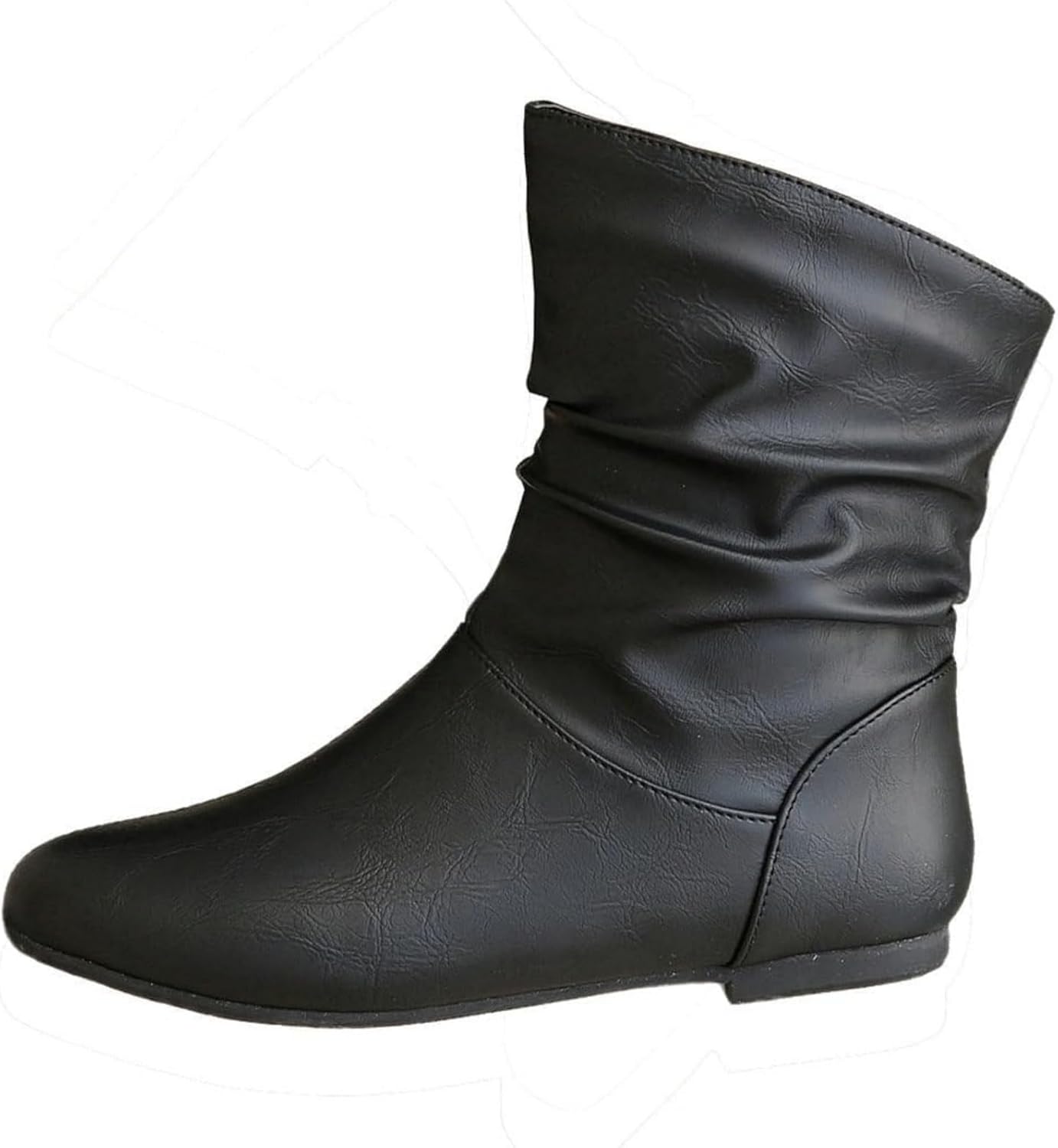 

Женские повседневные ботильоны на плоской подошве с широким носком, наружные удобные водонепроницаемые ботинки для ходьбы, классические винтажные ботинки до середины голени, модная обувь на каждый день Kvotuu, черный