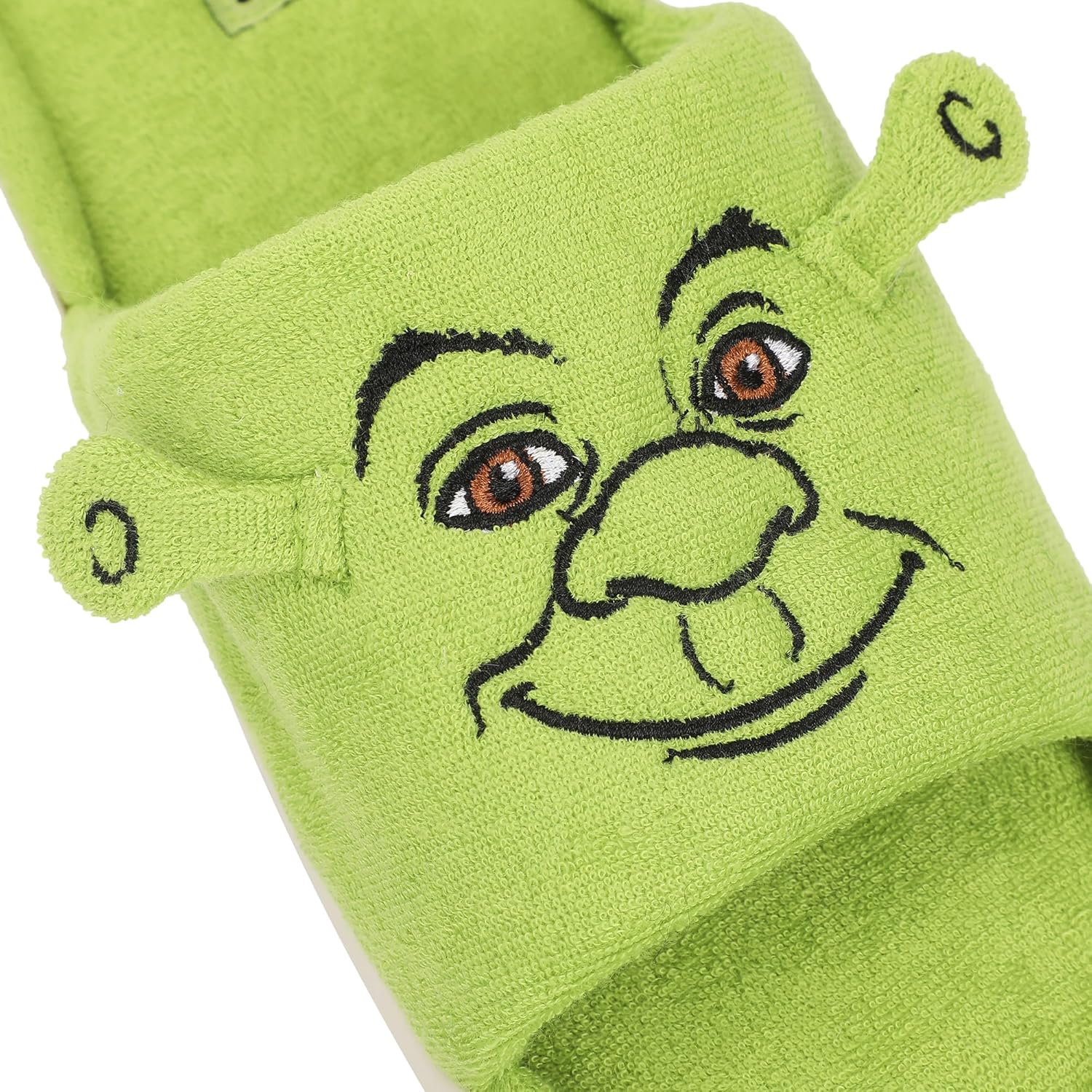Мужские шлепанцы Bioworld Shrek с открытым носком и большим лицом Шрека, зеленый — фото 4