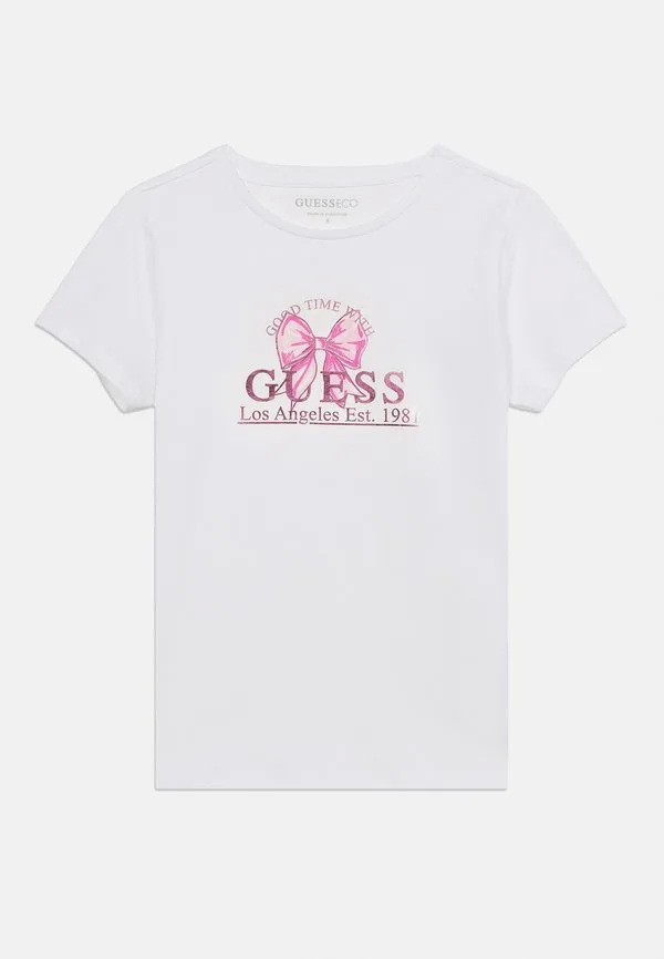Детская футболка с принтом Guess, Pure White — фото 3