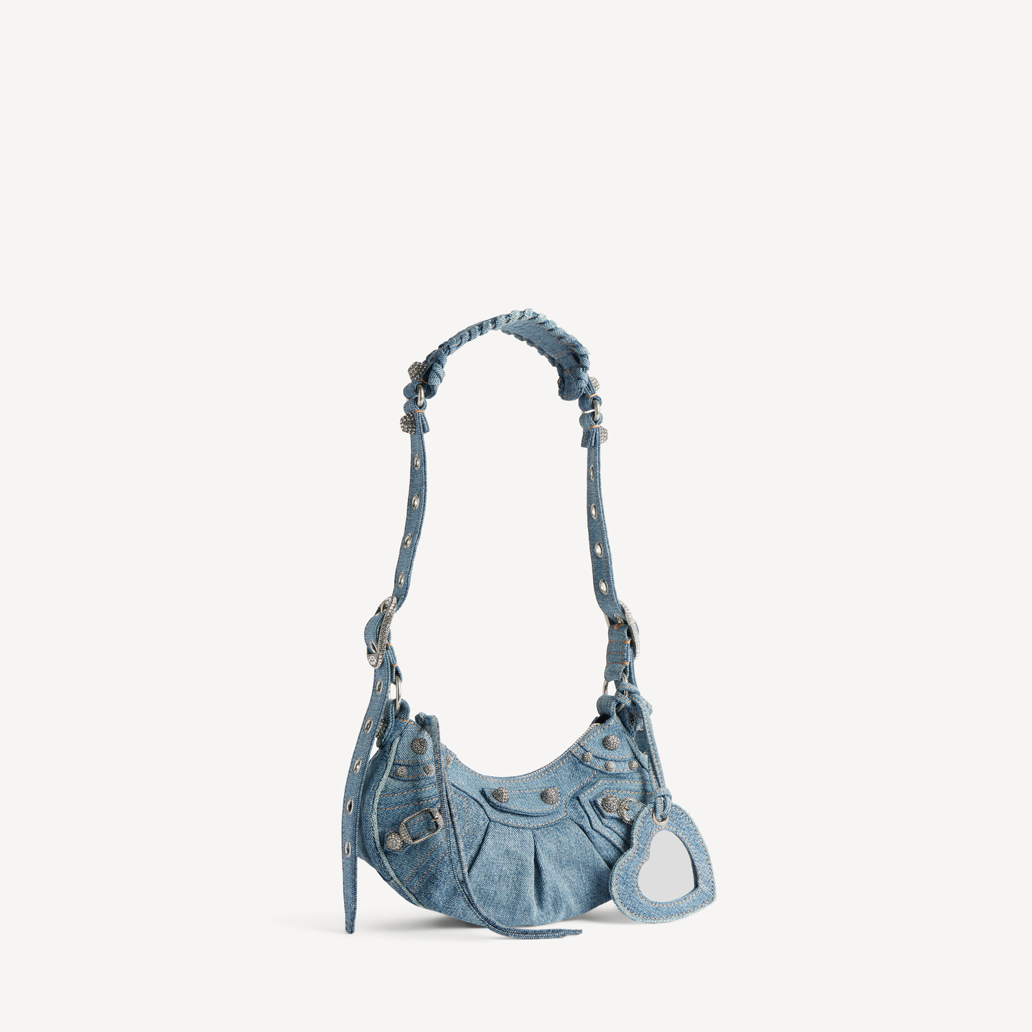 Женская мини-сумка на плечо Le Cagole синего цвета BALENCIAGA, голубой — фото 2
