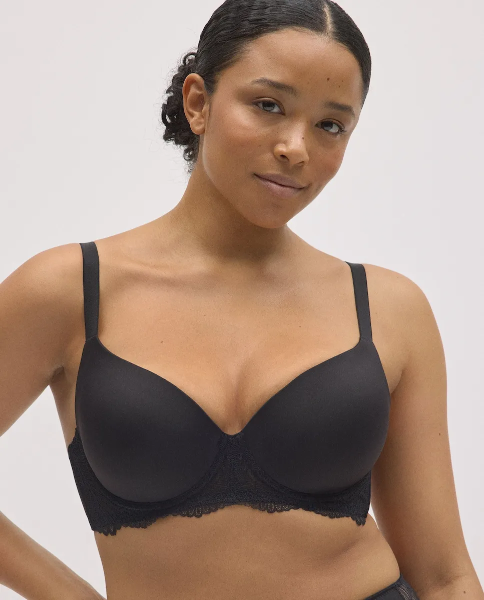 

Бюстгальтер с косточками, с кружевной подкладкой, чашки B и C Ysabel Mora, черный