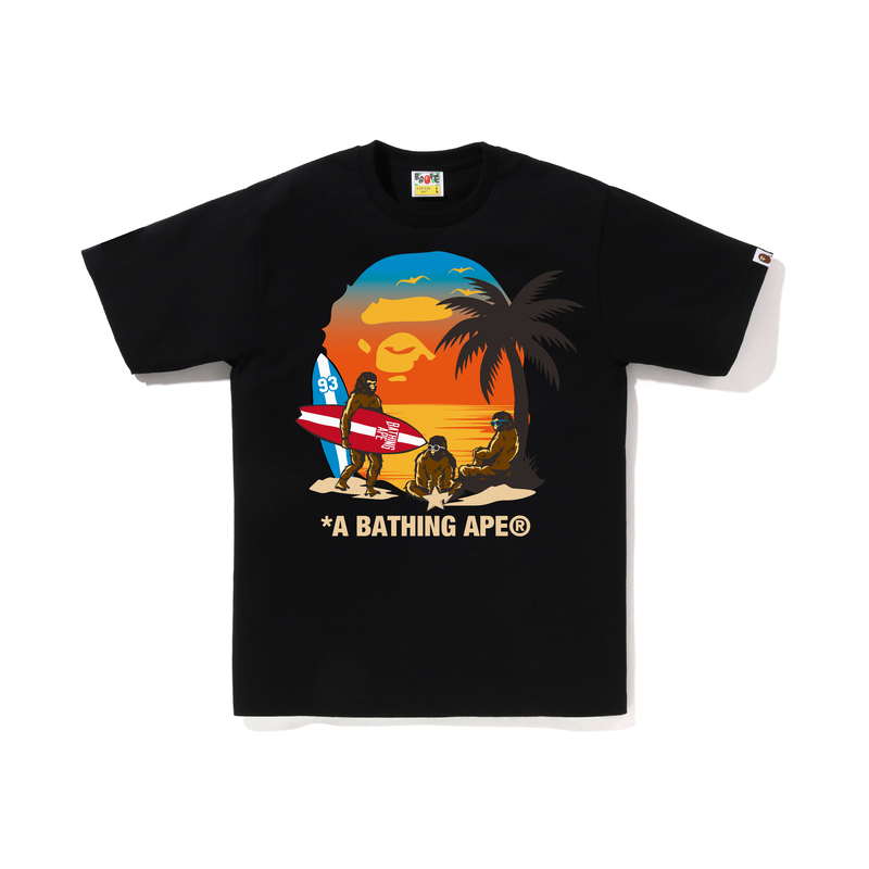 

Футболка Bape Sunset Beach Ape Head A BATHING APE, черная