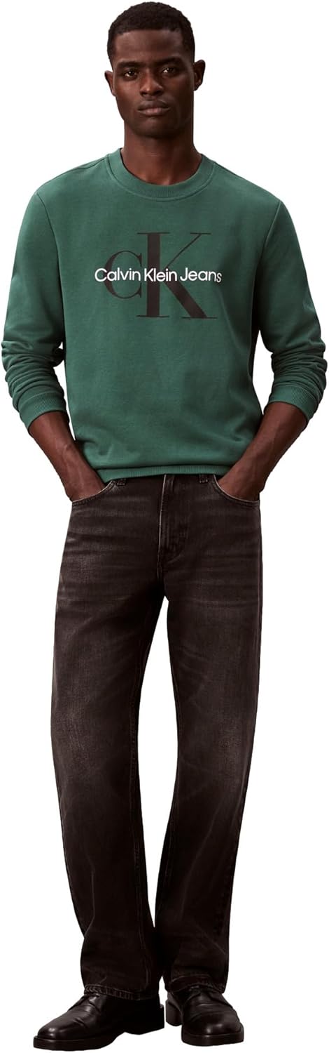 Мужская толстовка с круглым вырезом и монограммой Calvin Klein, Hunter Green — фото 2