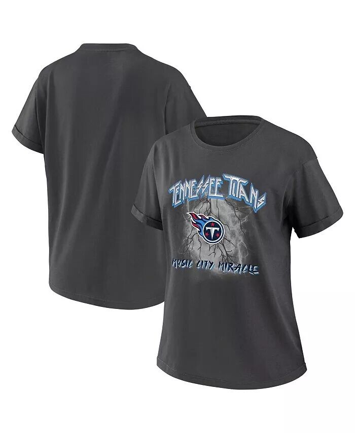

Женская футболка-бойфренд Tennessee Titans цвета древесного угля WEAR by Erin Andrews