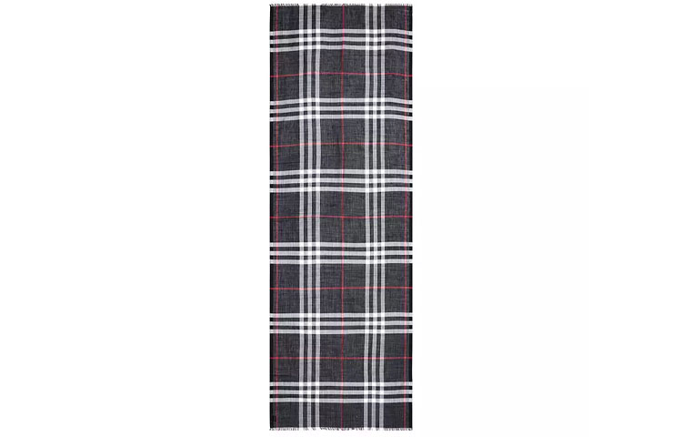 

Барберри Легкий клетчатый шерстяной шарф