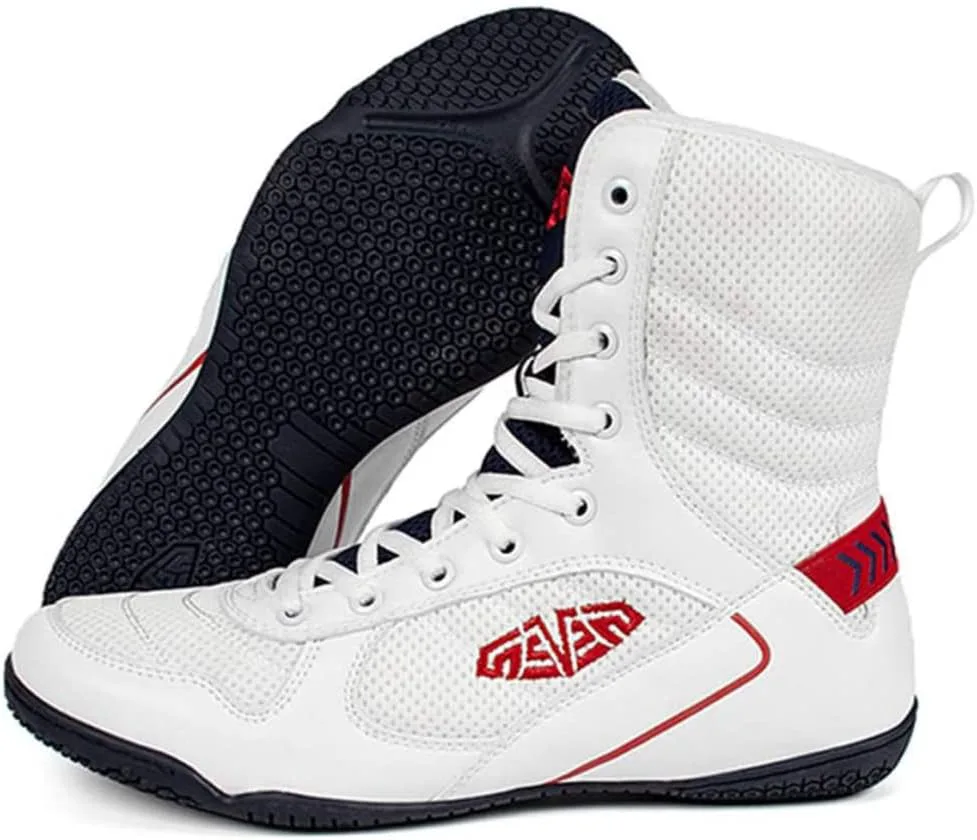 

Мужские борцовские ботинки WJFGGXHK, профессиональные боксерские кроссовки, дышащие, противоскользящие, для тяжелой атлетики и спорта, белый