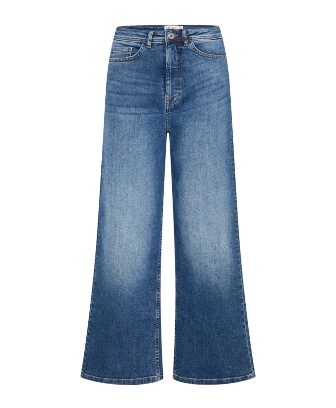 

Укороченные джинсы с высокой талией, средне-синего цвета. Ichi, синий