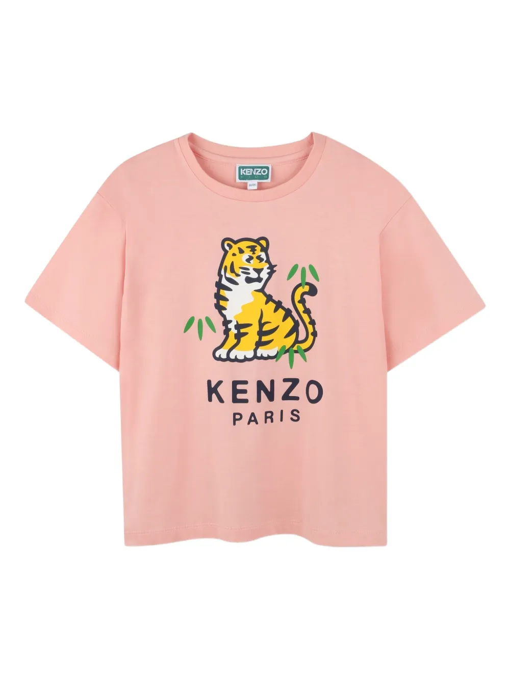 

Футболка с тигровым принтом Kenzo Kids, розовый