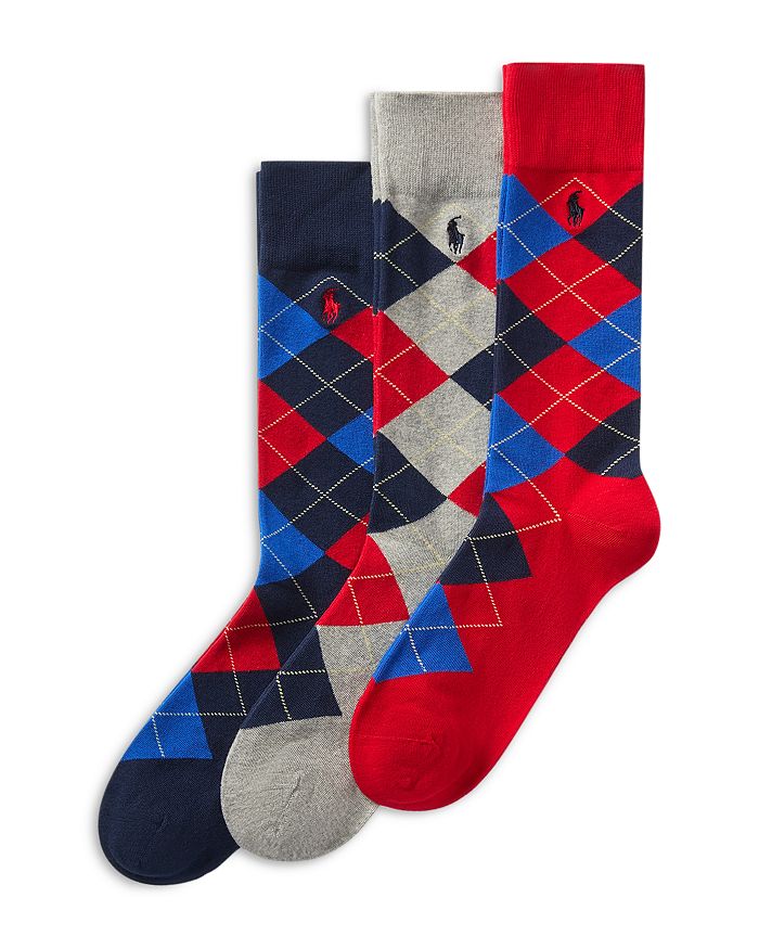 

Носочки в ромбик, 3 пары Polo Ralph Lauren, мультиколор
