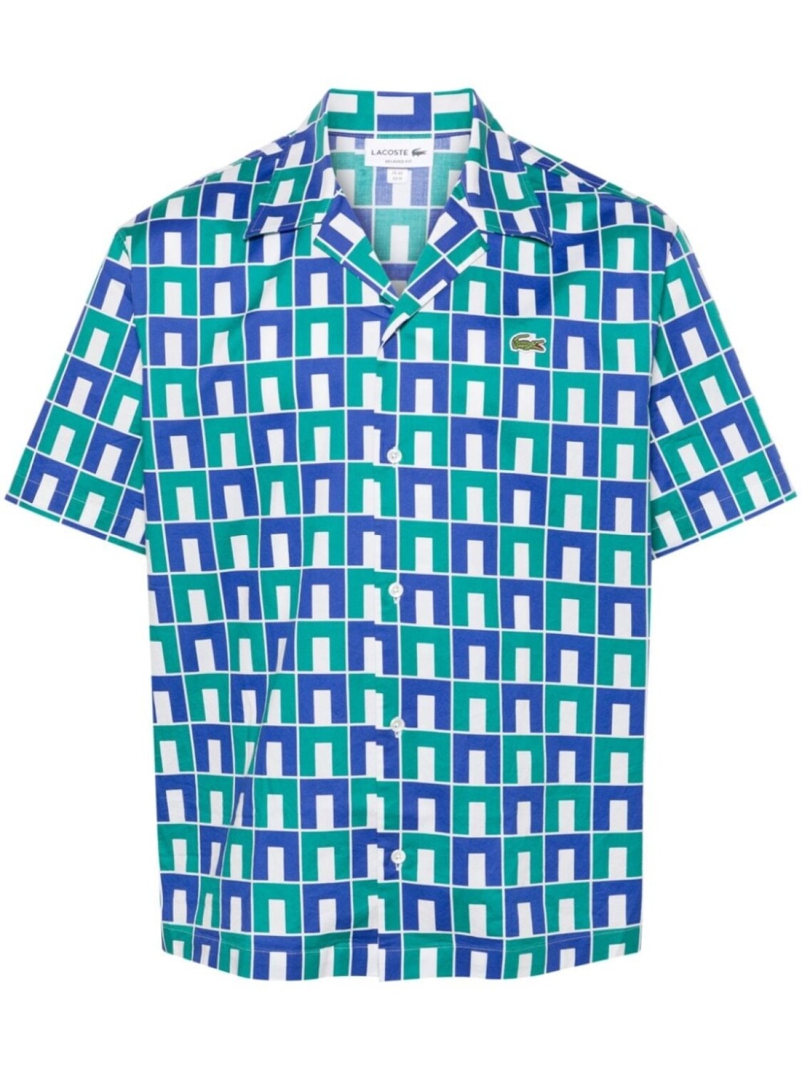 

Рубашка с геометричным принтом Lacoste, зеленый