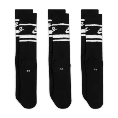 Носки Nike Sportswear Dri-FIT Everyday Essential Crew (3 шт), черный/белый — фото 3