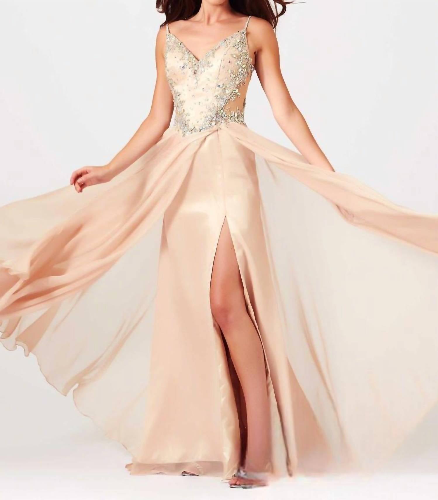 

Женское платье Mac Duggal, цвет nude/silver
