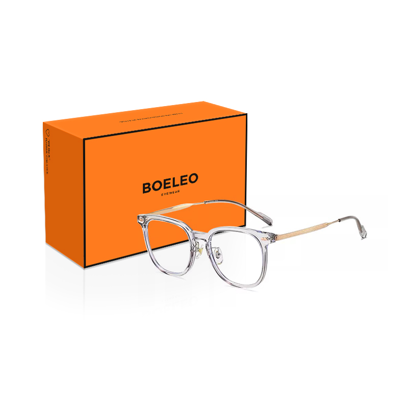

BOELEO Овальная оправа для очков из титанового сплава, Glacier Gray [Box]