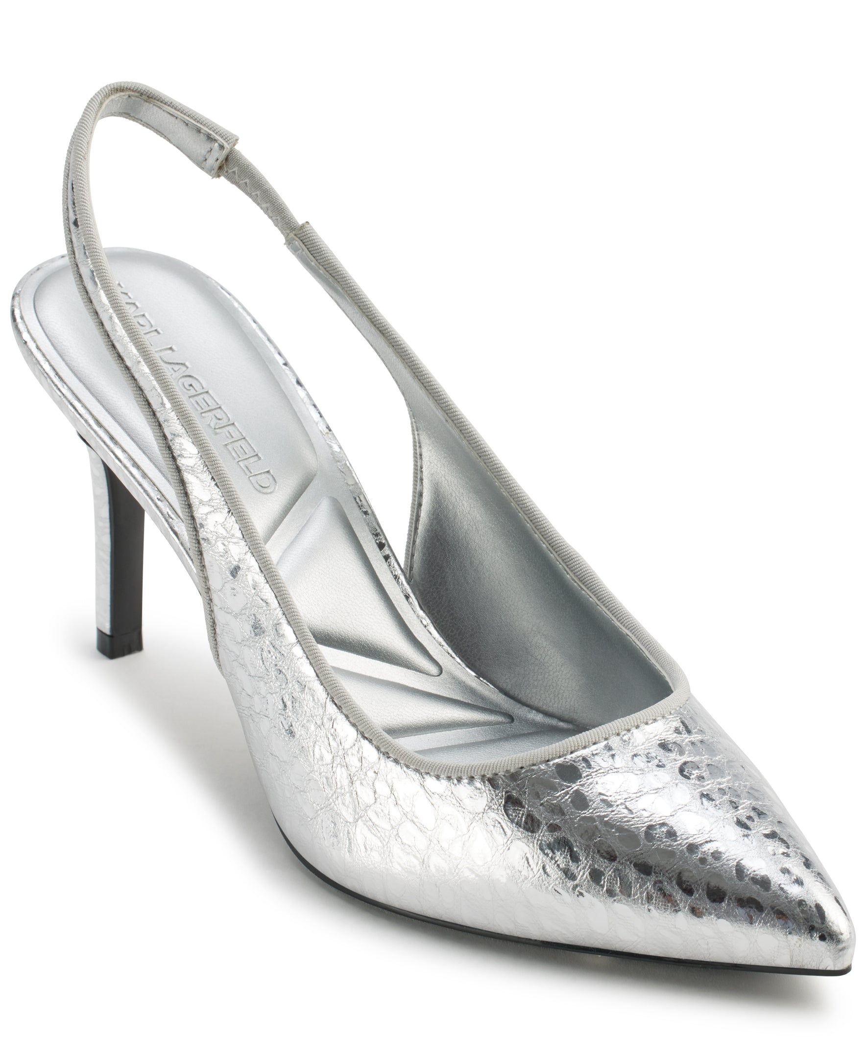 Туфли-лодочки Rosalyn Slingback KARL LAGERFELD PARIS, серебряный