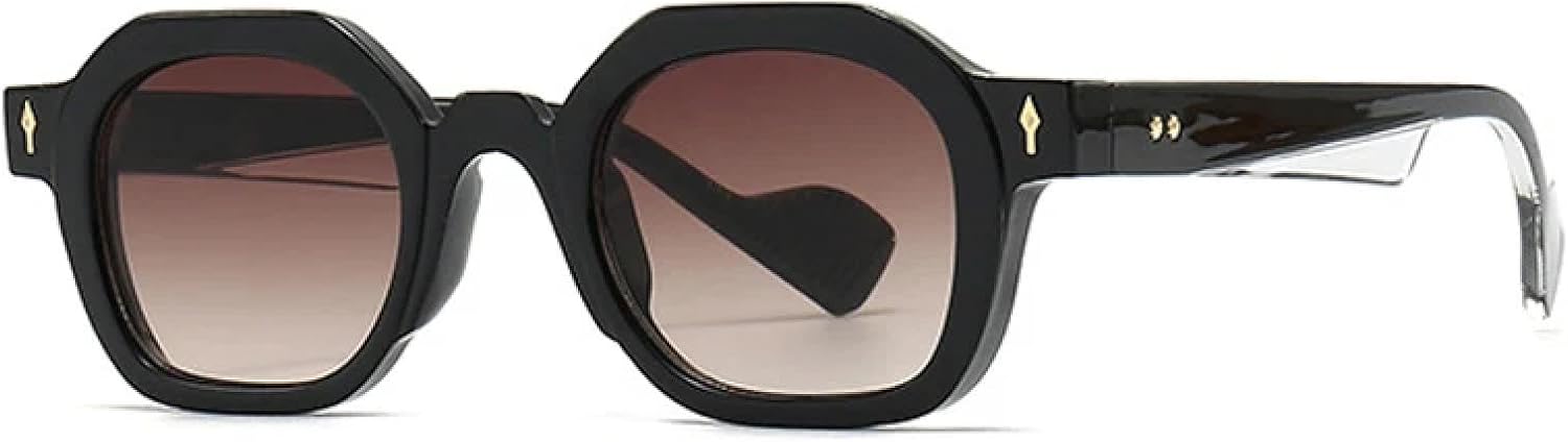 

Солнцезащитные очки с защитой от УФ-излучения UV400 для женщин и мужчин | Панк-стиль с мелкими заклепками и градиентным переходом цвета | для занятий спортом на открытом воздухе DSVIGF, Dark Brown Tea