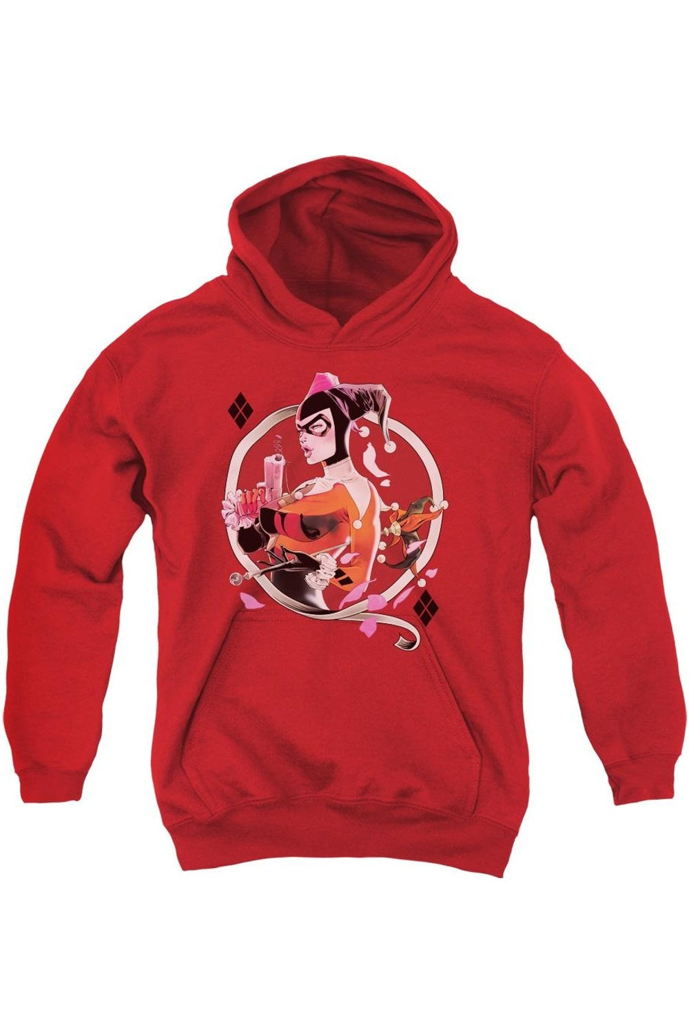 

Батмен и Харли Кью молодежная толстовка с капюшоном Gildan, красный