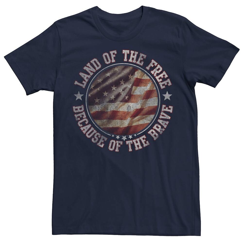 

Мужская футболка Land Of The Free For Of Brave Licensed Character, темно-синий
