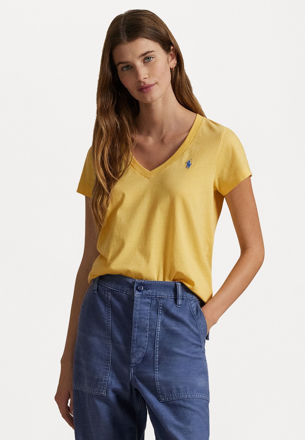 

Базовая футболка COTTON JERSEY V NECK TEE Polo Ralph Lauren, желтый