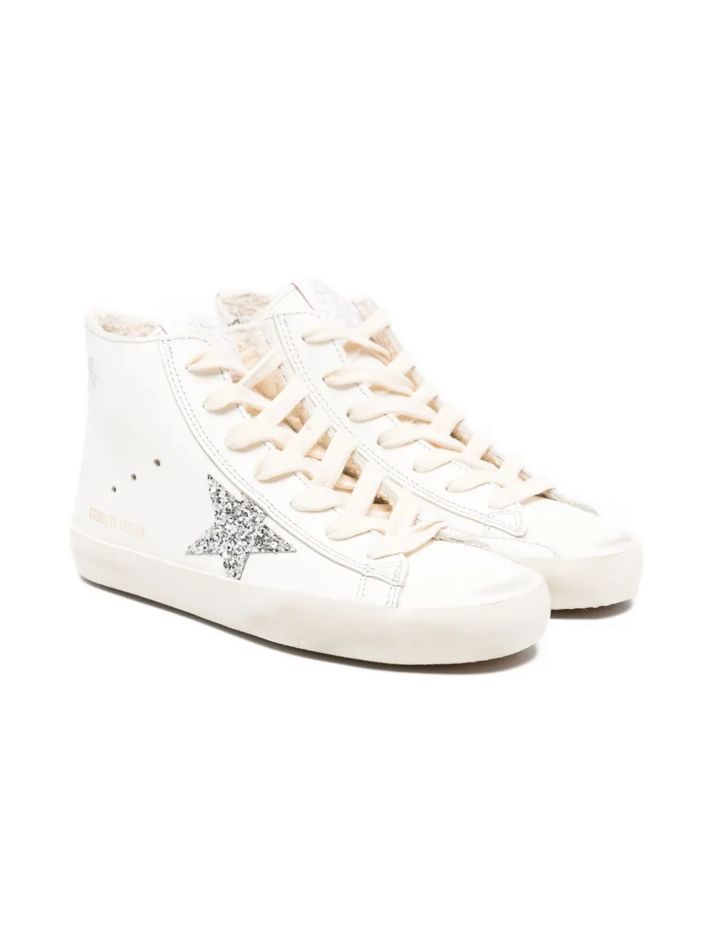 

Кроссовки со шнуровкой и аппликацией в виде звезд Golden Goose Kids, белый