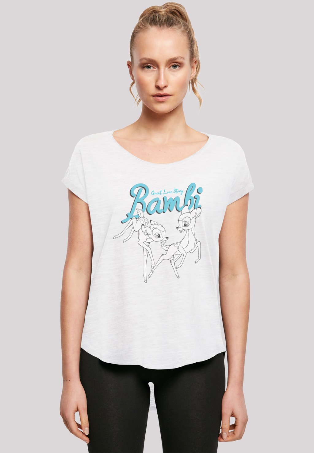 

Футболка с принтом BAMBI GREAT LOVE STORY F4NT4STIC, белый
